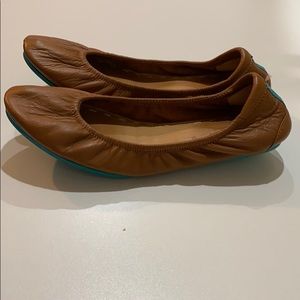 Tieks camel flats, size 8